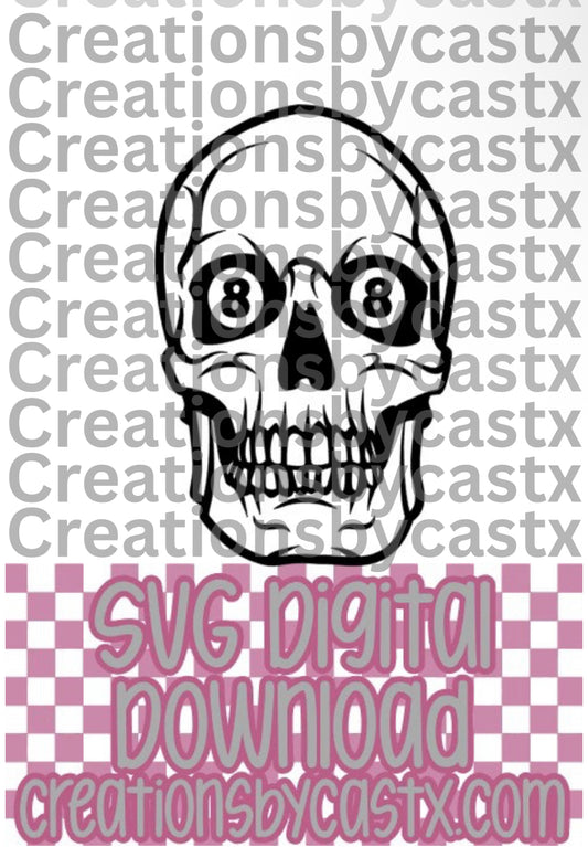Skull 8 Ball Eyes SVG