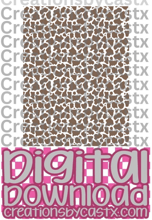 Brown White Cow Print Digital Download
