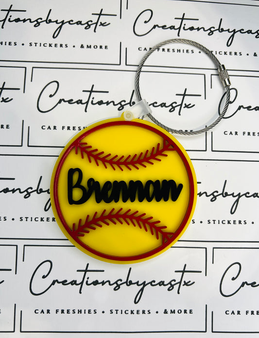 Softball Acrylic Name Tag