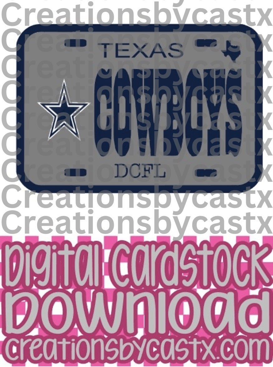 Cowboys Plate Digital Cardstock (Sweet Southern)
