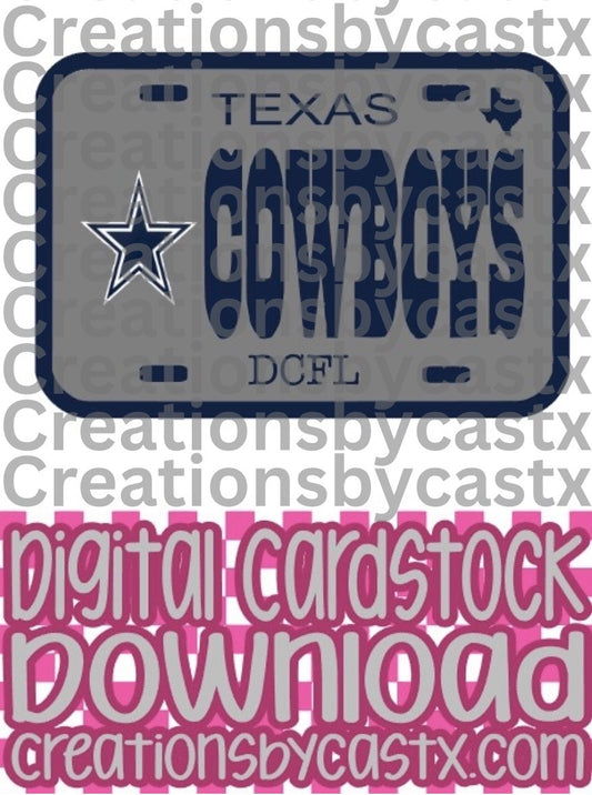 Cowboys Plate Digital Cardstock (Sweet Southern)