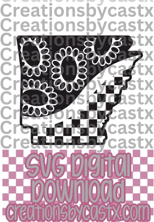 Checkered Concho Arkansas SVG