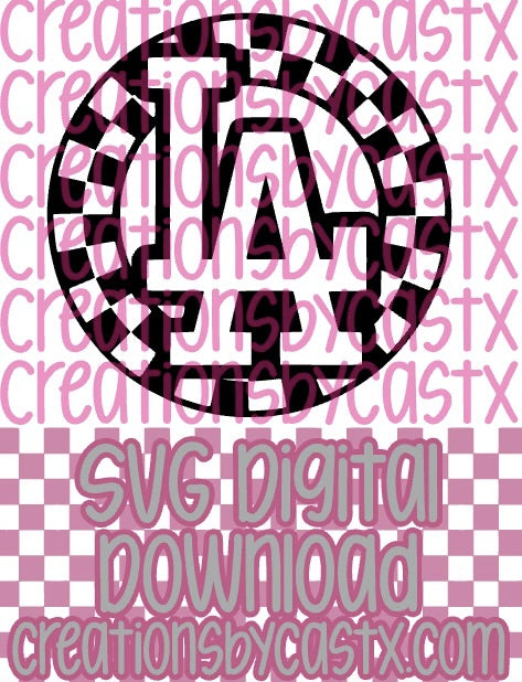 LA Checkered Circle SVG