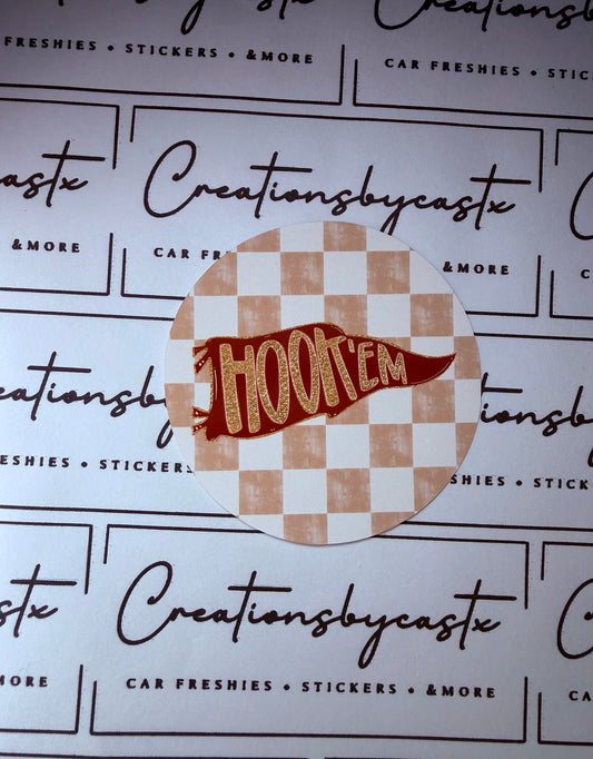 Hook ‘em Flag Round Cardstock