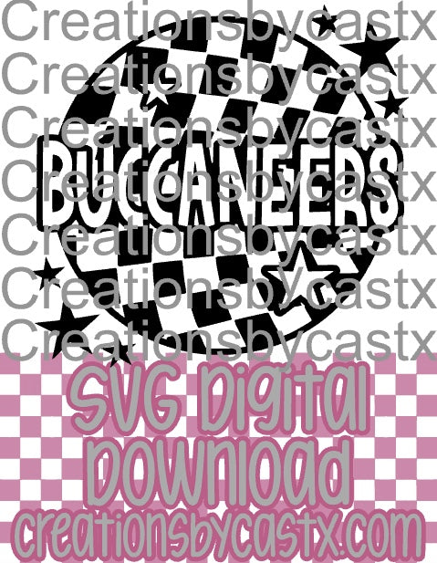 Buccaneers Checkered Round SVG