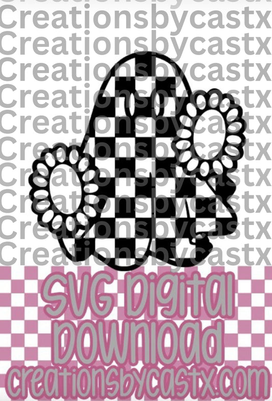 Checkered Ghost w/Conchos SVG