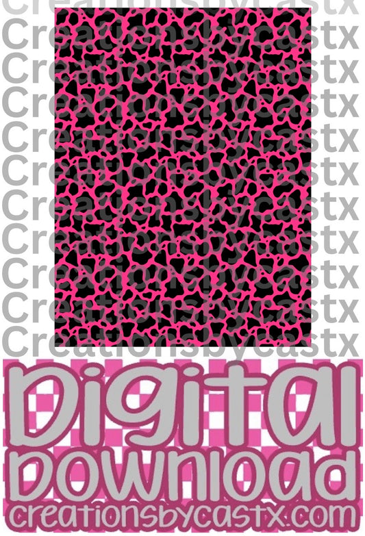 Pink Black Cow Print Digital Download