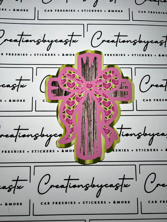 LPF Watermelon Cross w/Bow Cardstock