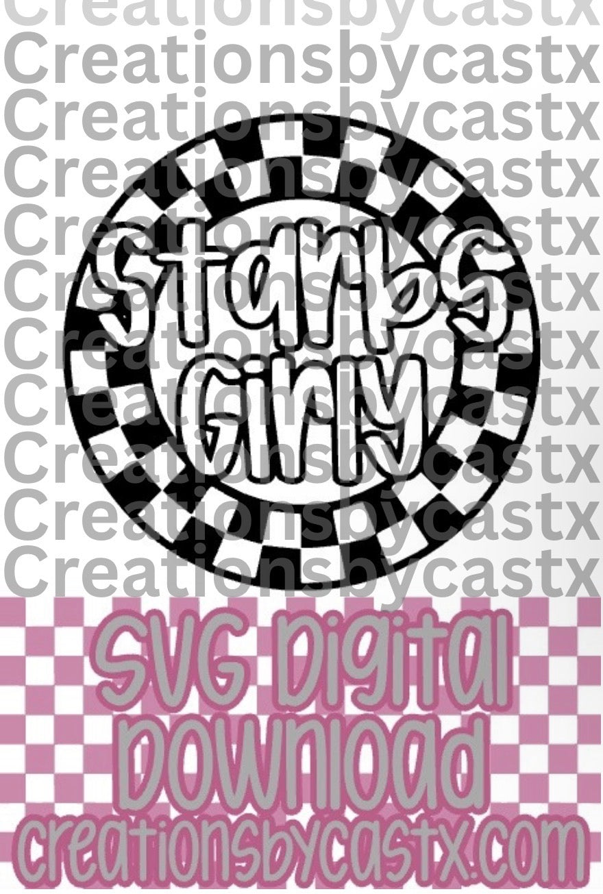 STBKS Grirly Checkered Circle SVG