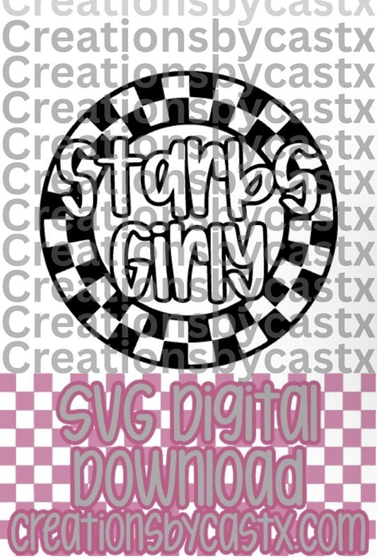 STBKS Grirly Checkered Circle SVG