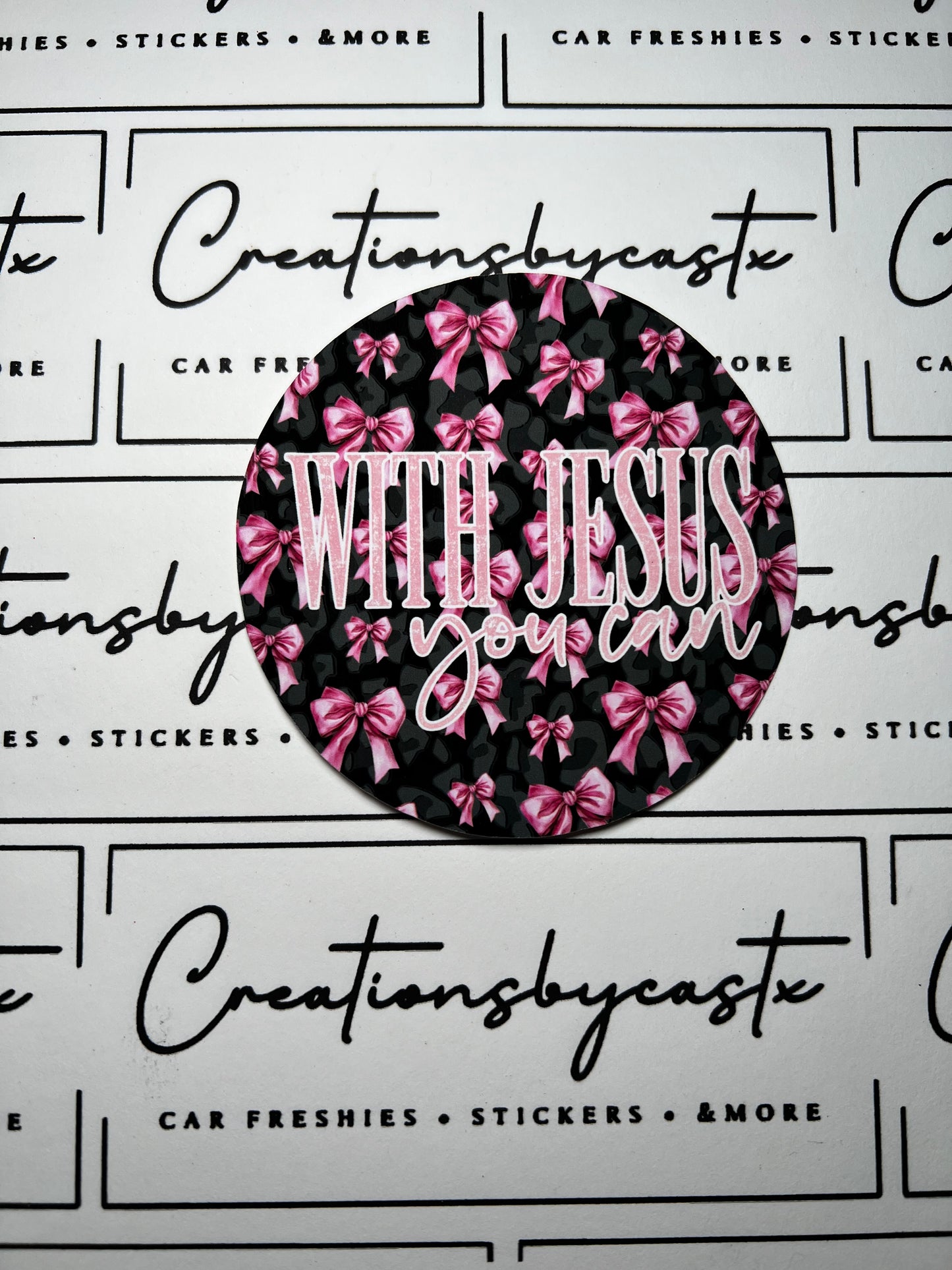 With Jesus Round Cardstock Individual