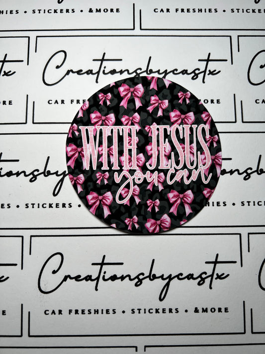 With Jesus Round Cardstock Individual