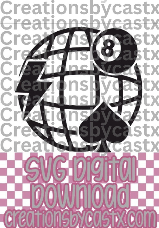 8 Ball Spade Bolt Disco SVG
