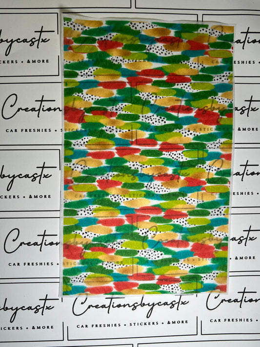 Red Green & Teal Brushstroke Tissue Paper