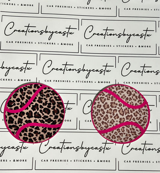 Tennis Ball Leopard Round Cardstock