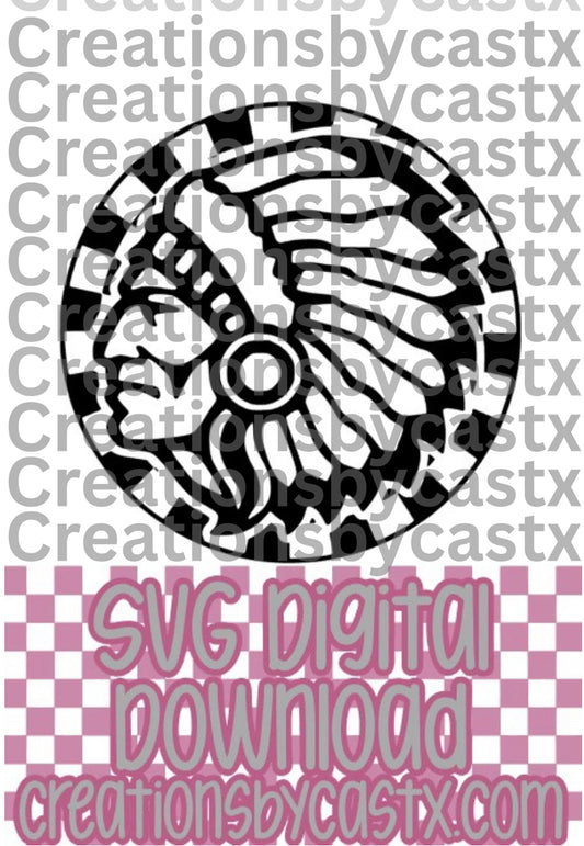Indian Checkered Circle SVG