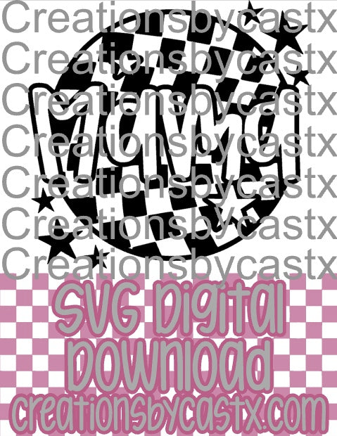 Mama Checkered Round SVG