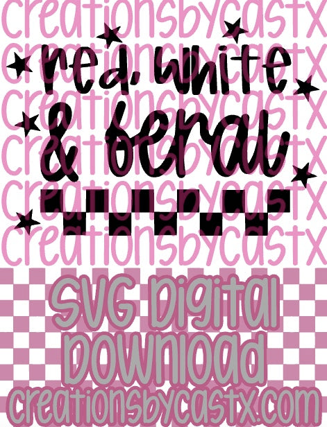 Red, White & Feral SVG
