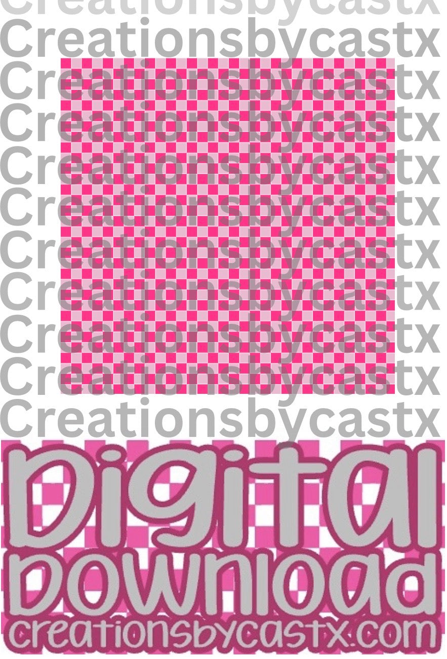 Pink Pink With Outline Checkered Digital Download