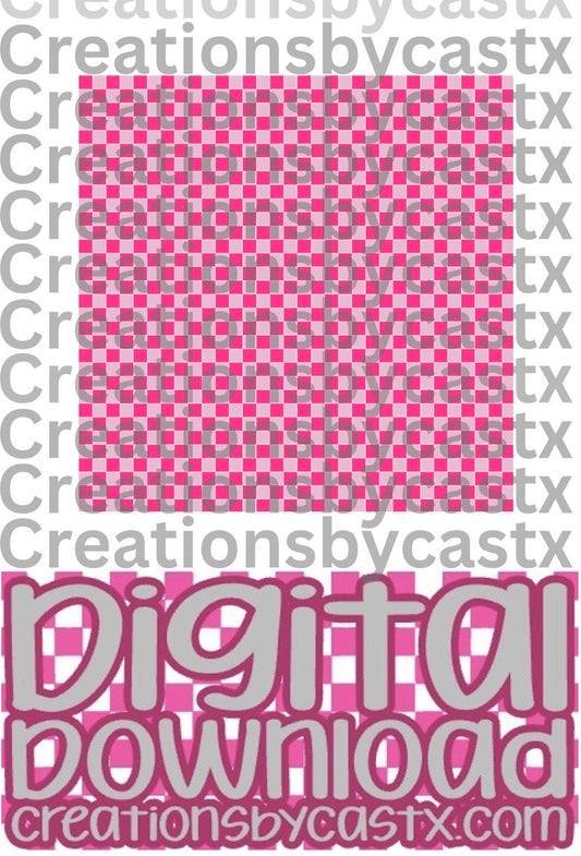 Pink Pink With Outline Checkered Digital Download