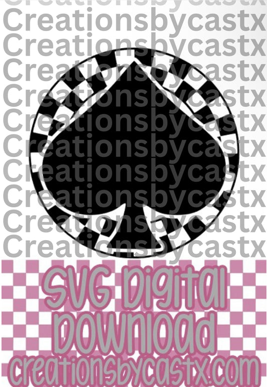Spade Checkered Circle SVG
