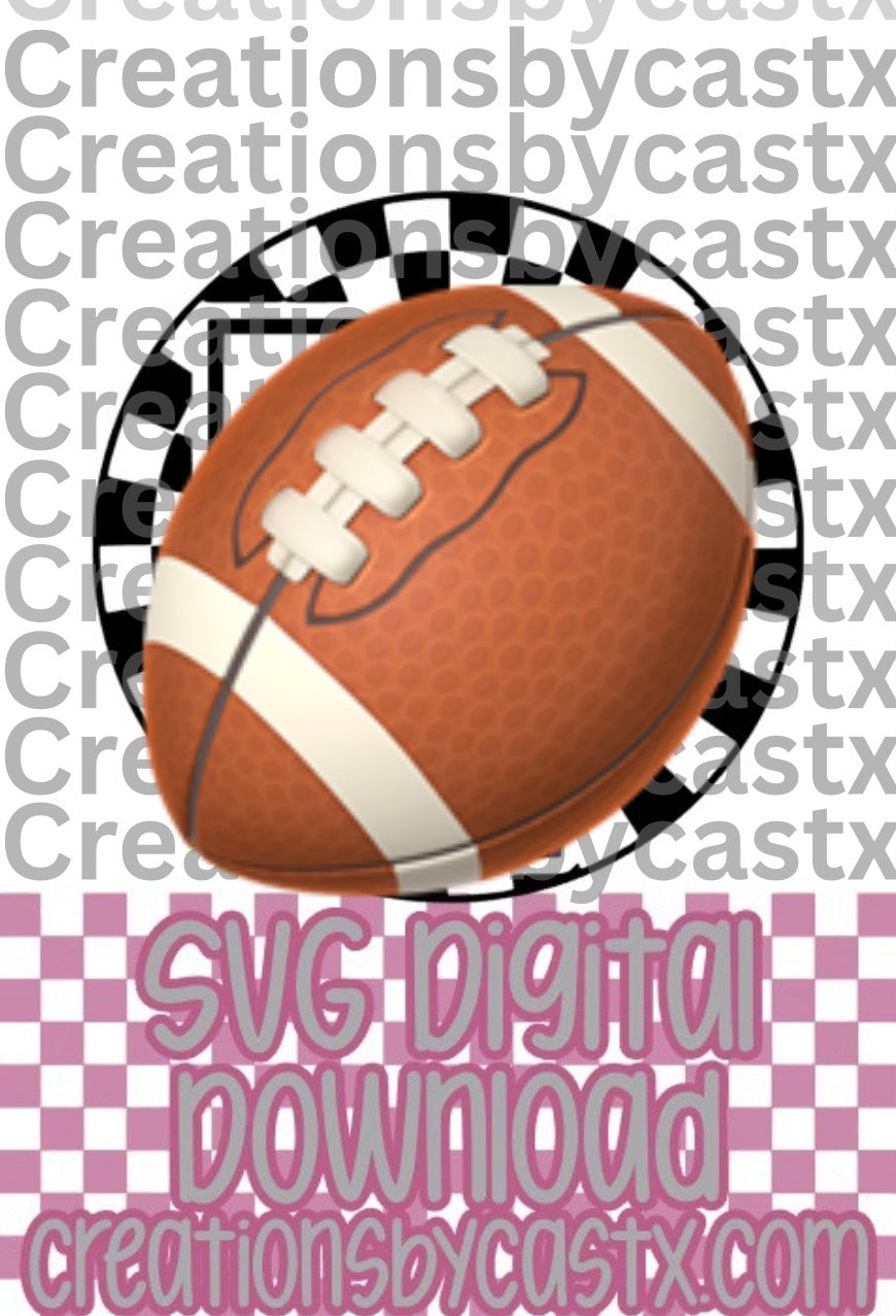 Texas T Checkered Circle SVG