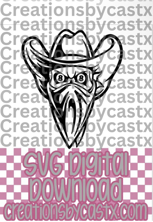 Cowboy Skull 8 Ball Eyes SVG