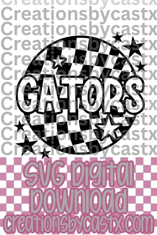 Gators Checkered Round SVG