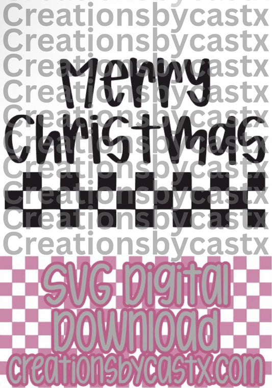 Merry Christmas Checkered SVG