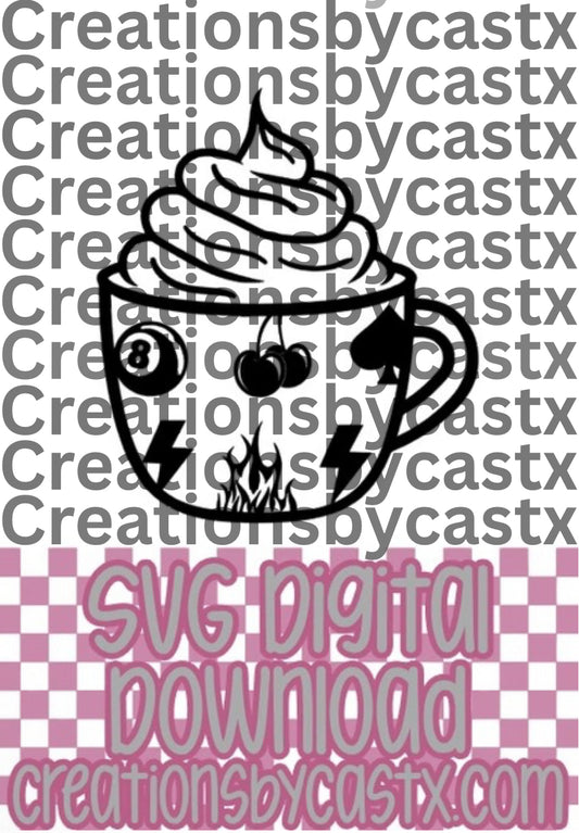 8 Ball Cherry Spade Mug SVG
