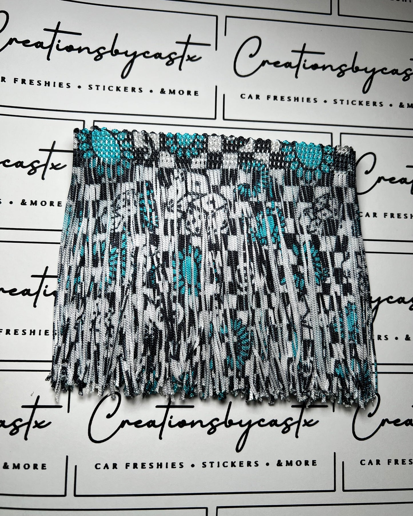 CBC Black Checkered Concho Dice Fringe