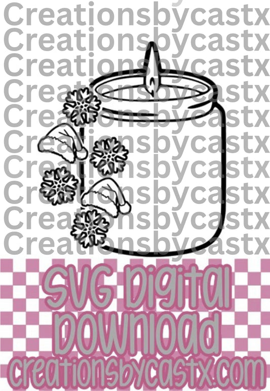 Snowflake Santa hat Candle SVG