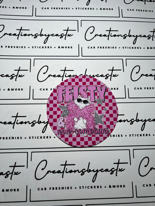 Feisty & Non Compliant Round Cardstock Individual