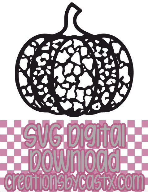 Leopard Cow Print Pumpkin SVG - Charlie's Choice