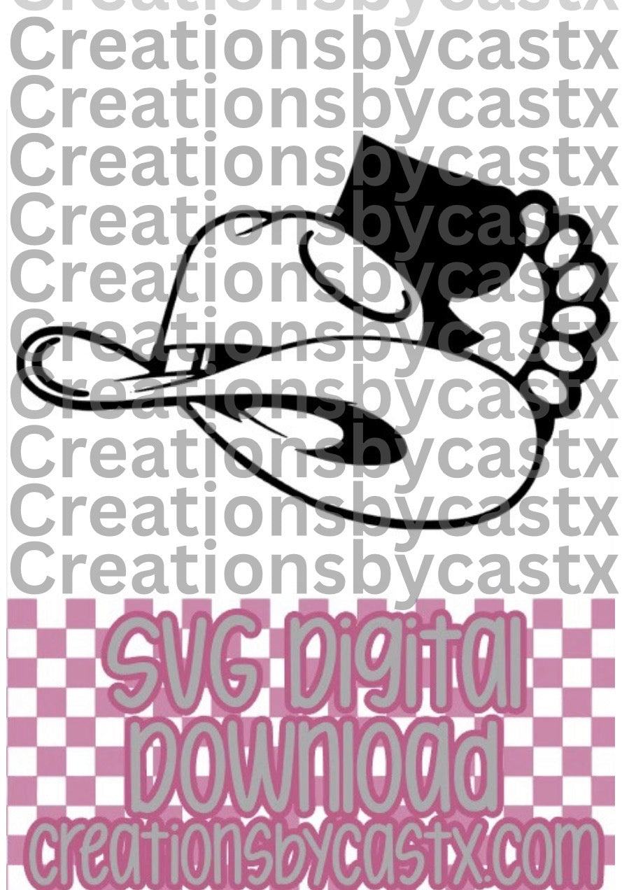 Cowboy Hat w Spade & Concho SVG