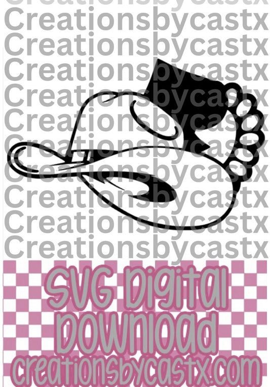 Cowboy Hat w Spade & Concho SVG