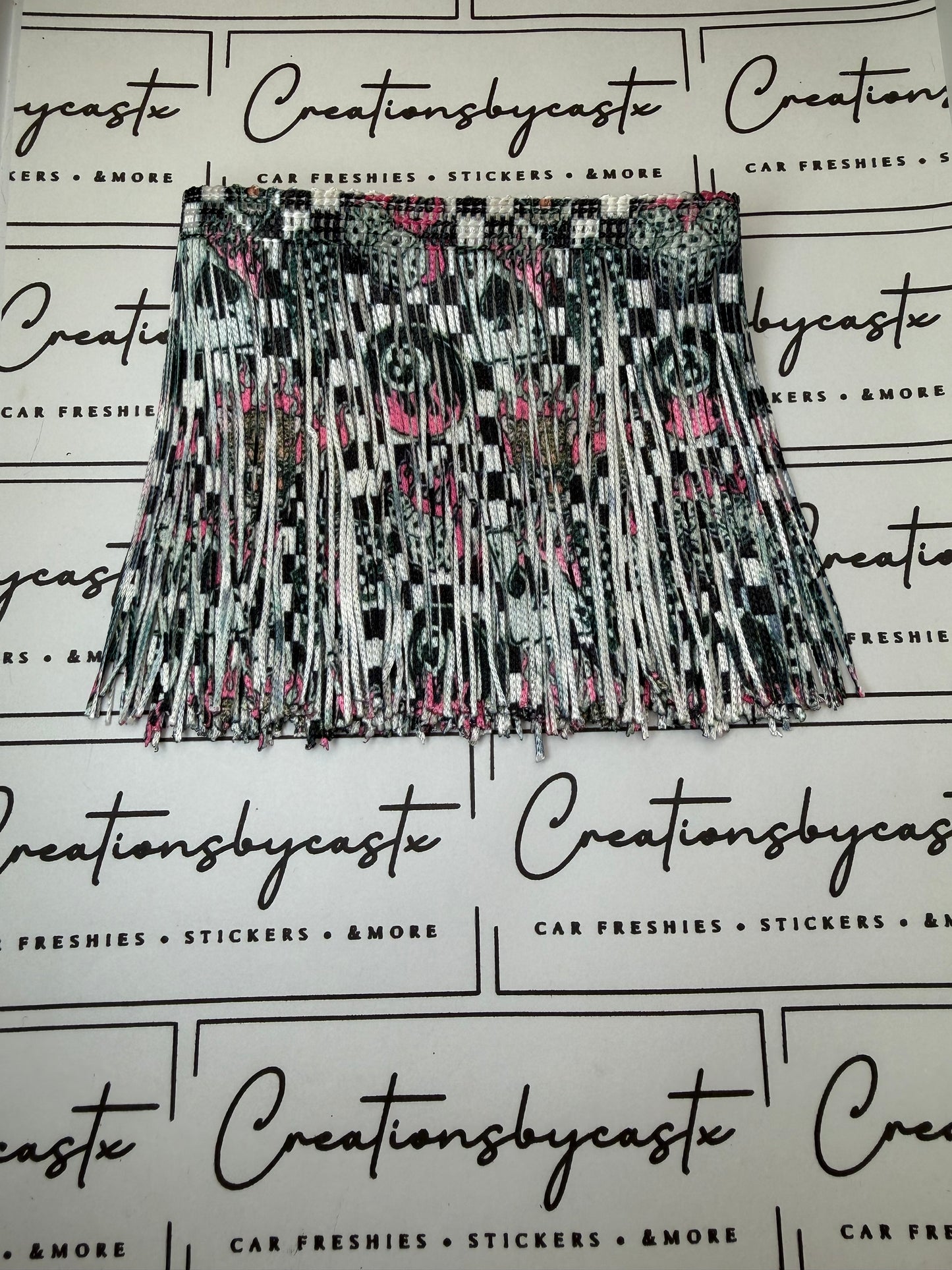 Pink Flames Leopard Printed Fringe