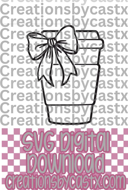 Latte Cup w Bow SVG