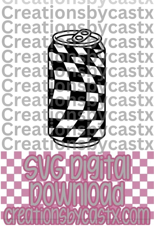 Wavy Checkered Tall Can SVG