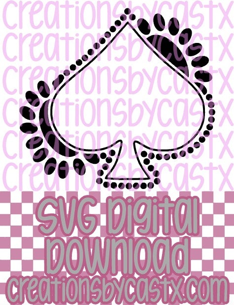 Spade Concho Frame SVG