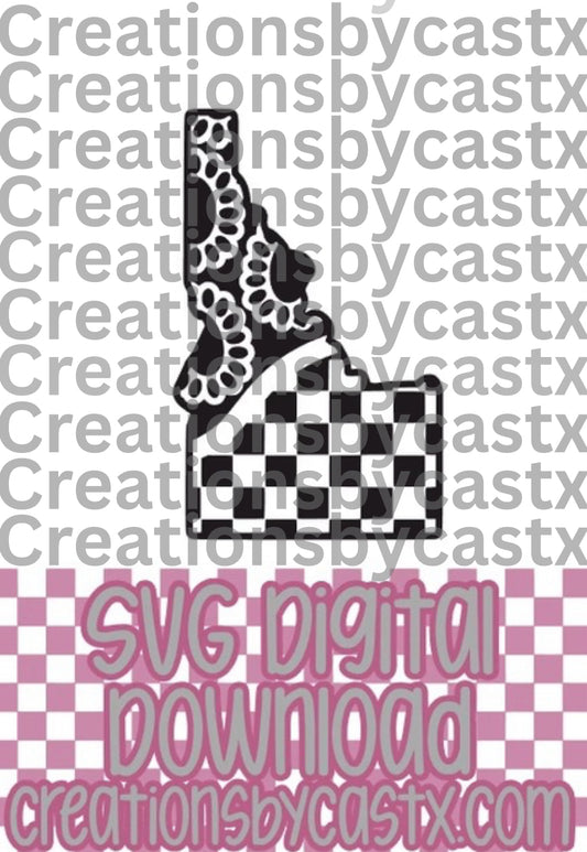 Checkered Concho Idaho SVG