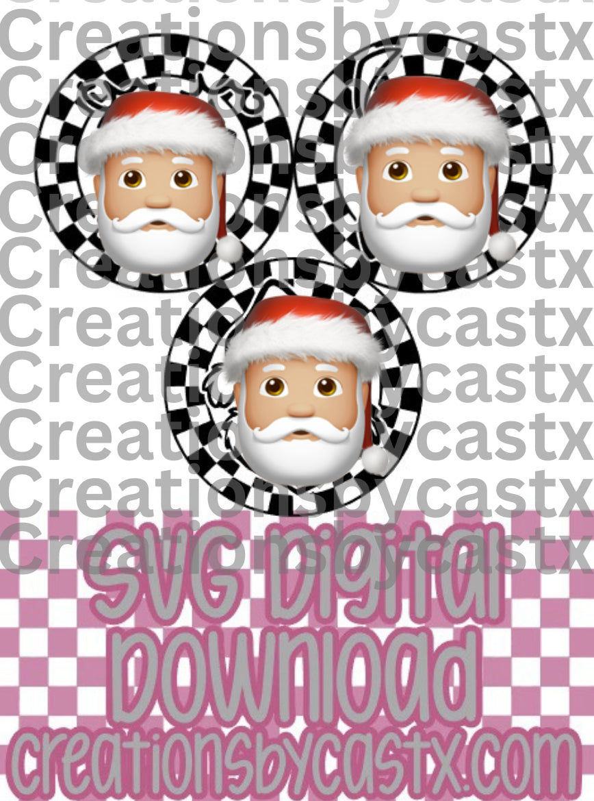 Christmas Trio Checkered Circle SVG