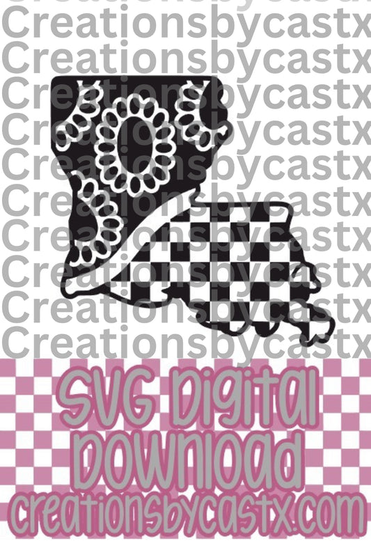 Checkered Concho Louisiana SVG