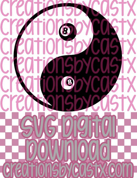 Yin Yang w/8 Balls SVG