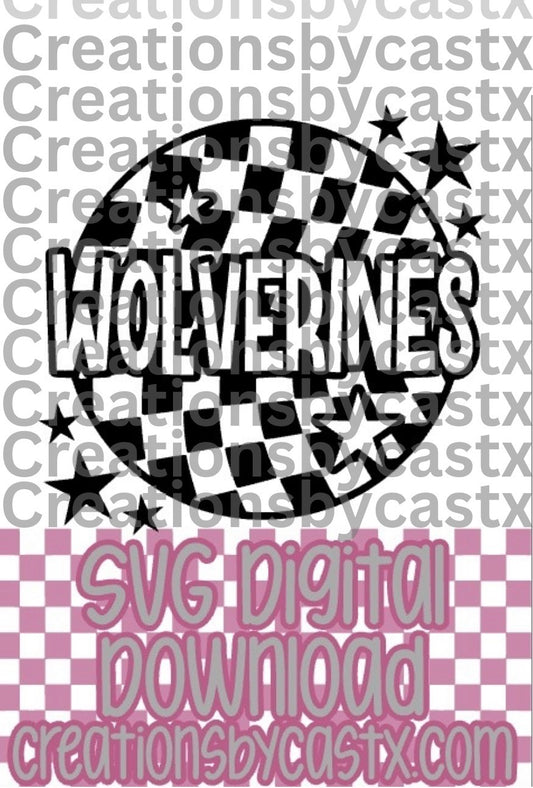 Wolverines Checkered Round SVG
