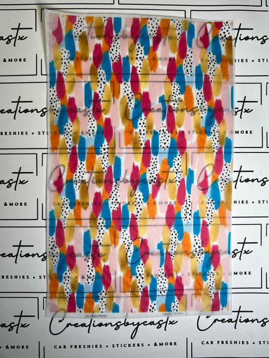 Blue Orange & Pink Brushstroke Tissue Paper