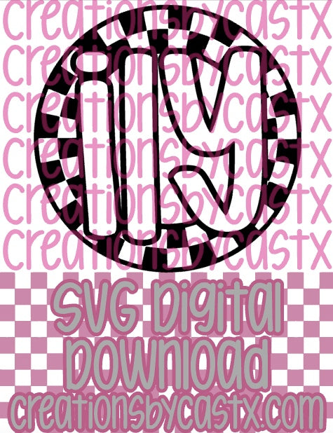 ILY Checkered Circle SVG