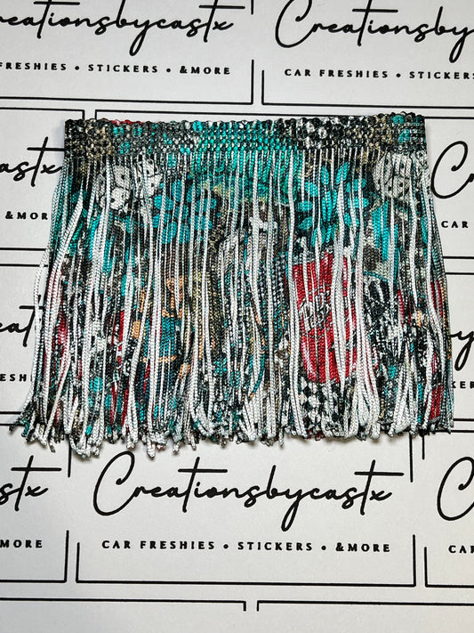 Turquoise DP Printed Fringe