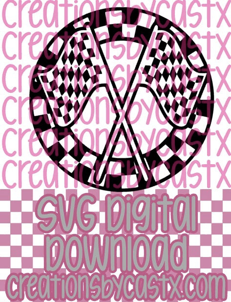 Race Flag Checkered Circle SVG
