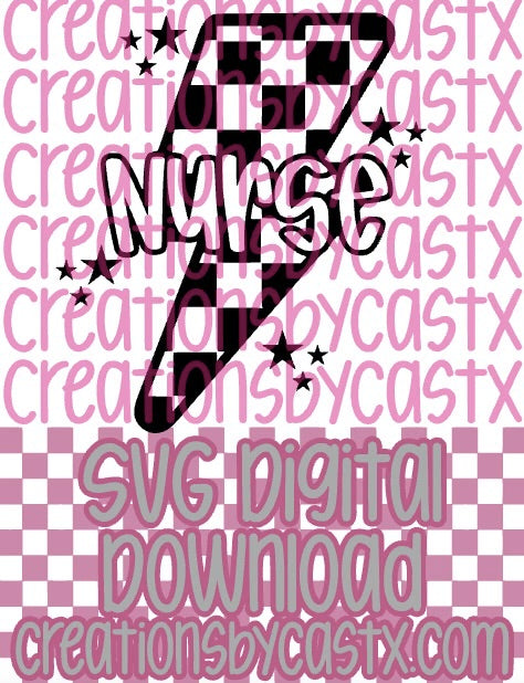 Nurse Checkered Bolt SVG